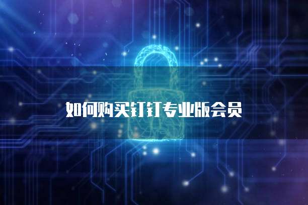 如何购买钉钉专业版会员