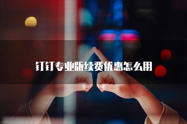 钉钉专业版续费优惠怎么用