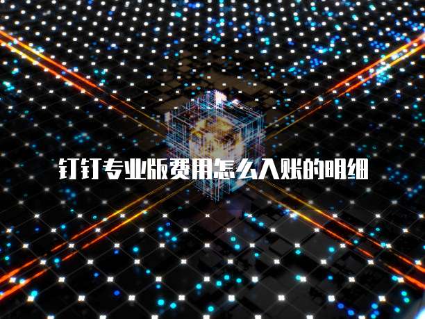 钉钉专业版费用怎么入账的明细