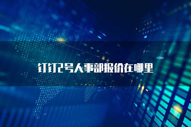 钉钉2号人事部报价在哪里