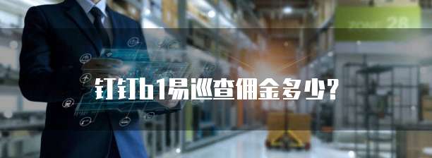 钉钉B1易巡查佣金多少？