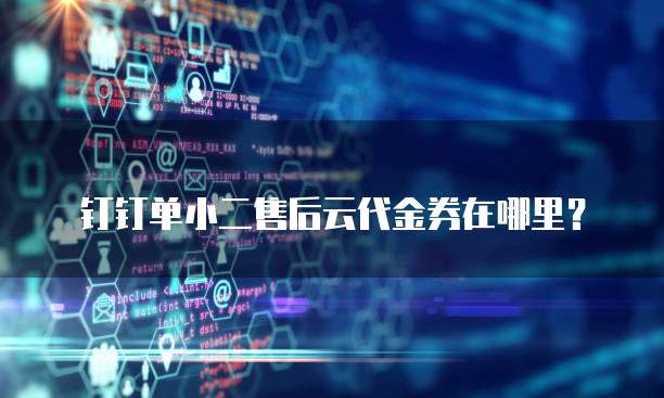 钉钉单小二售后云代金券在哪里？