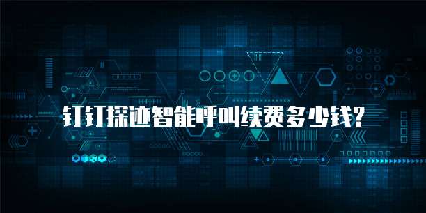 钉钉探迹智能呼叫续费多少钱？