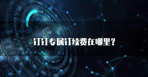 钉钉专属钉续费在哪里？