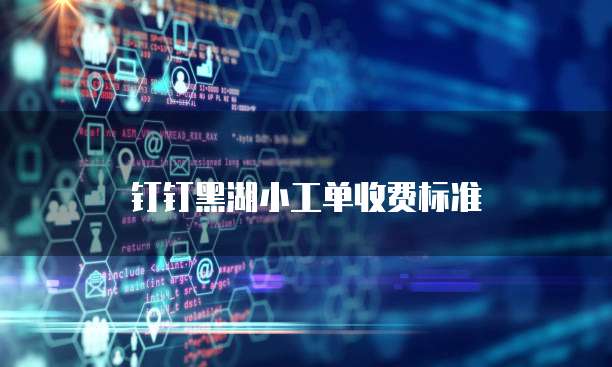 钉钉黑湖小工单价格,钉钉黑湖小工单收费标准