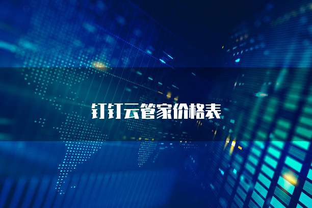 钉钉云管家价格表