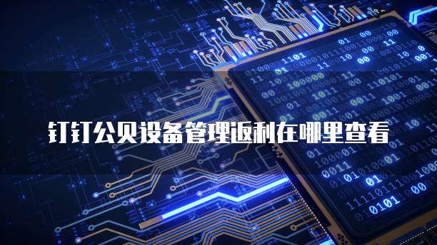 钉钉公贝设备管理返利在哪里查看