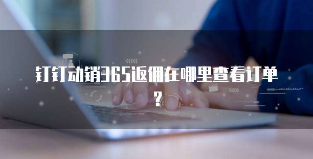 钉钉动销365返佣在哪里查看订单?