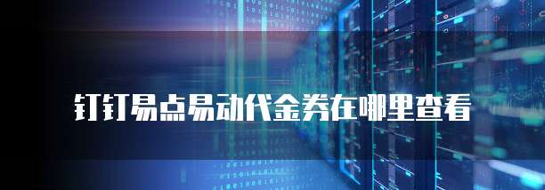 钉钉易点易动代金券在哪里查看