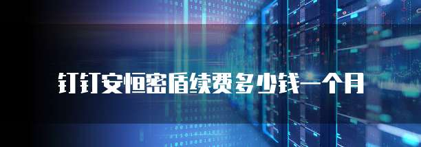 钉钉安恒密盾续费多少钱一个月