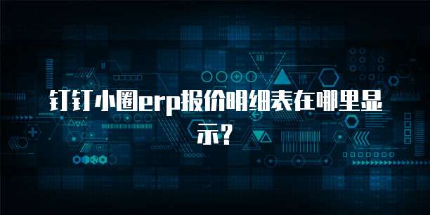 钉钉小圈erp报价明细表在哪里显示？