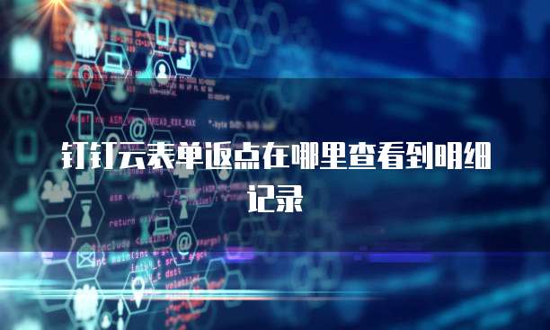 钉钉云表单返点在哪里查看到明细记录