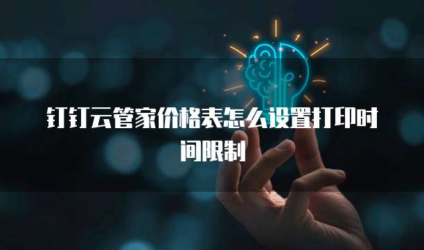 钉钉云管家价格表怎么设置打印时间限制