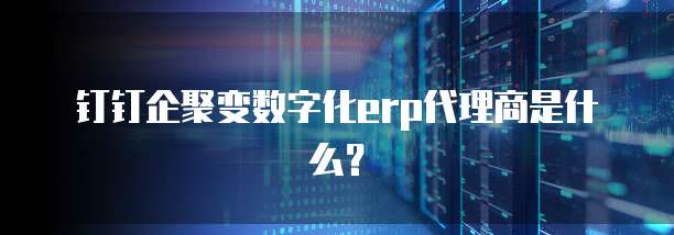 钉钉企聚变数字化ERP代理商是什么？