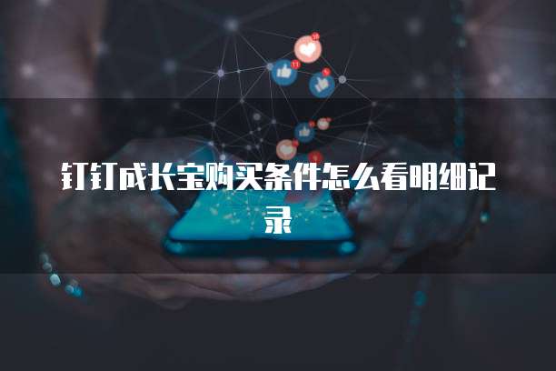 钉钉成长宝购买条件怎么看明细记录