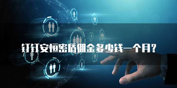 钉钉安恒密盾佣金多少钱一个月？