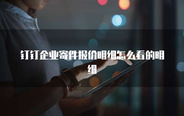 钉钉企业寄件报价明细怎么看的明细