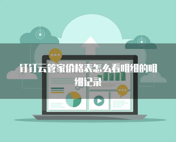 钉钉云管家价格表怎么看明细的明细记录
