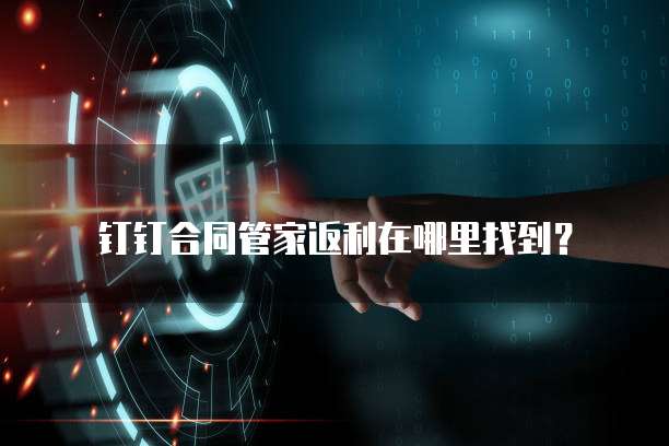 钉钉合同管家返利在哪里找到?
