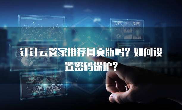 钉钉云管家推荐网页版吗?如何设置密码保护?