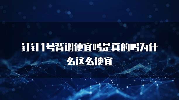 钉钉1号背调便宜吗是真的吗为什么这么便宜
