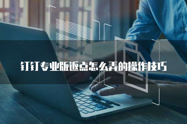 钉钉专业版返点怎么弄的操作技巧