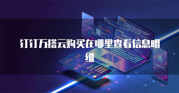 钉钉万搭云购买在哪里查看信息明细
