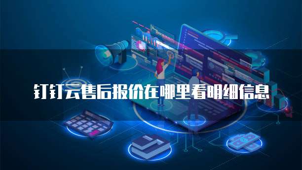 钉钉云售后报价在哪里看明细信息