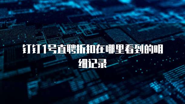钉钉1号直聘折扣在哪里看到的明细记录