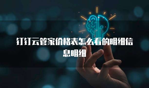 钉钉云管家价格表怎么看的明细信息明细