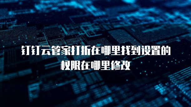 钉钉云管家打折在哪里找到设置的权限在哪里修改