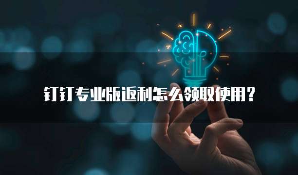 钉钉专业版返利怎么领取使用?