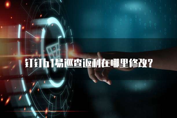 钉钉b1易巡查返利在哪里修改?