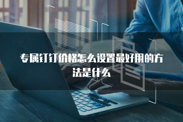 专属钉钉价格怎么设置最好用的方法是什么