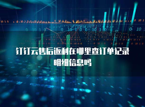钉钉云售后返利在哪里查订单记录明细信息吗