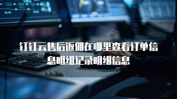 钉钉云售后返佣在哪里查看订单信息明细记录明细信息