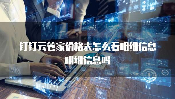 钉钉云管家价格表怎么看明细信息明细信息吗