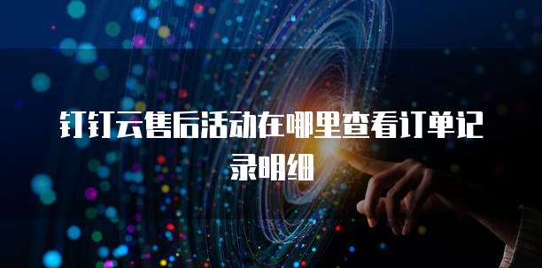 钉钉云售后活动在哪里查看订单记录明细