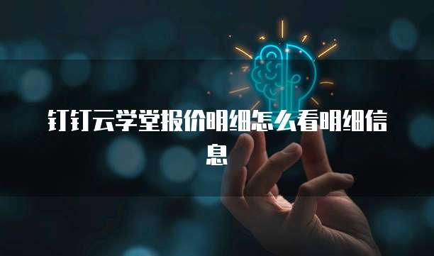 钉钉云学堂报价明细怎么看明细信息