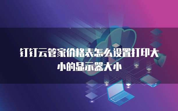 钉钉云管家价格表怎么设置打印大小的显示器大小