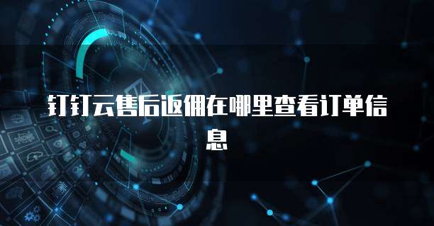 钉钉云售后返佣在哪里查看订单信息