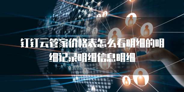 钉钉云管家价格表怎么看明细的明细记录明细信息明细