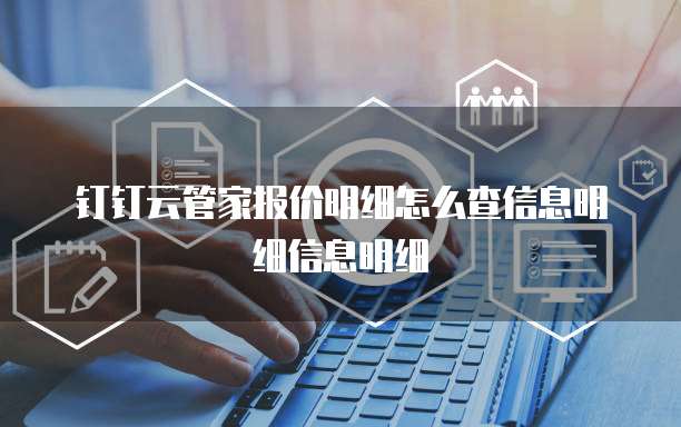 钉钉云管家报价明细怎么查信息明细信息明细