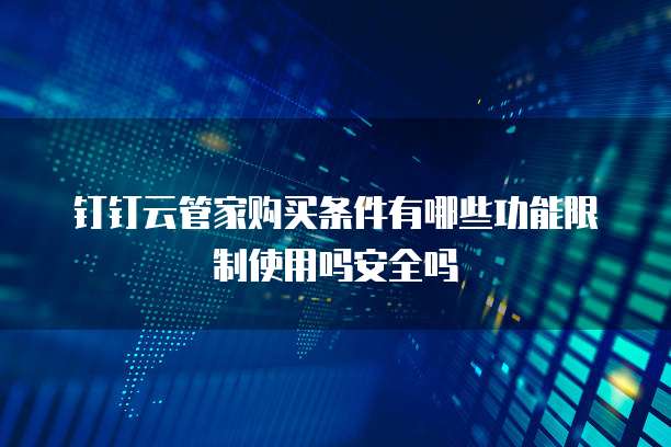 钉钉云管家购买条件有哪些功能限制使用吗安全吗