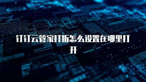 钉钉云管家打折怎么设置在哪里打开