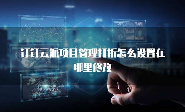 钉钉云派项目管理打折怎么设置在哪里修改