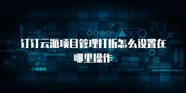 钉钉云派项目管理打折怎么设置在哪里操作