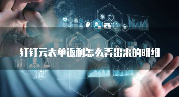 钉钉云表单返利怎么弄出来的明细