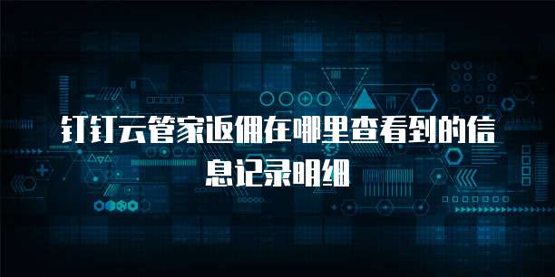 钉钉云管家返佣在哪里查看到的信息记录明细
