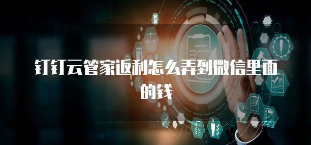 钉钉云管家返利怎么弄到微信里面的钱